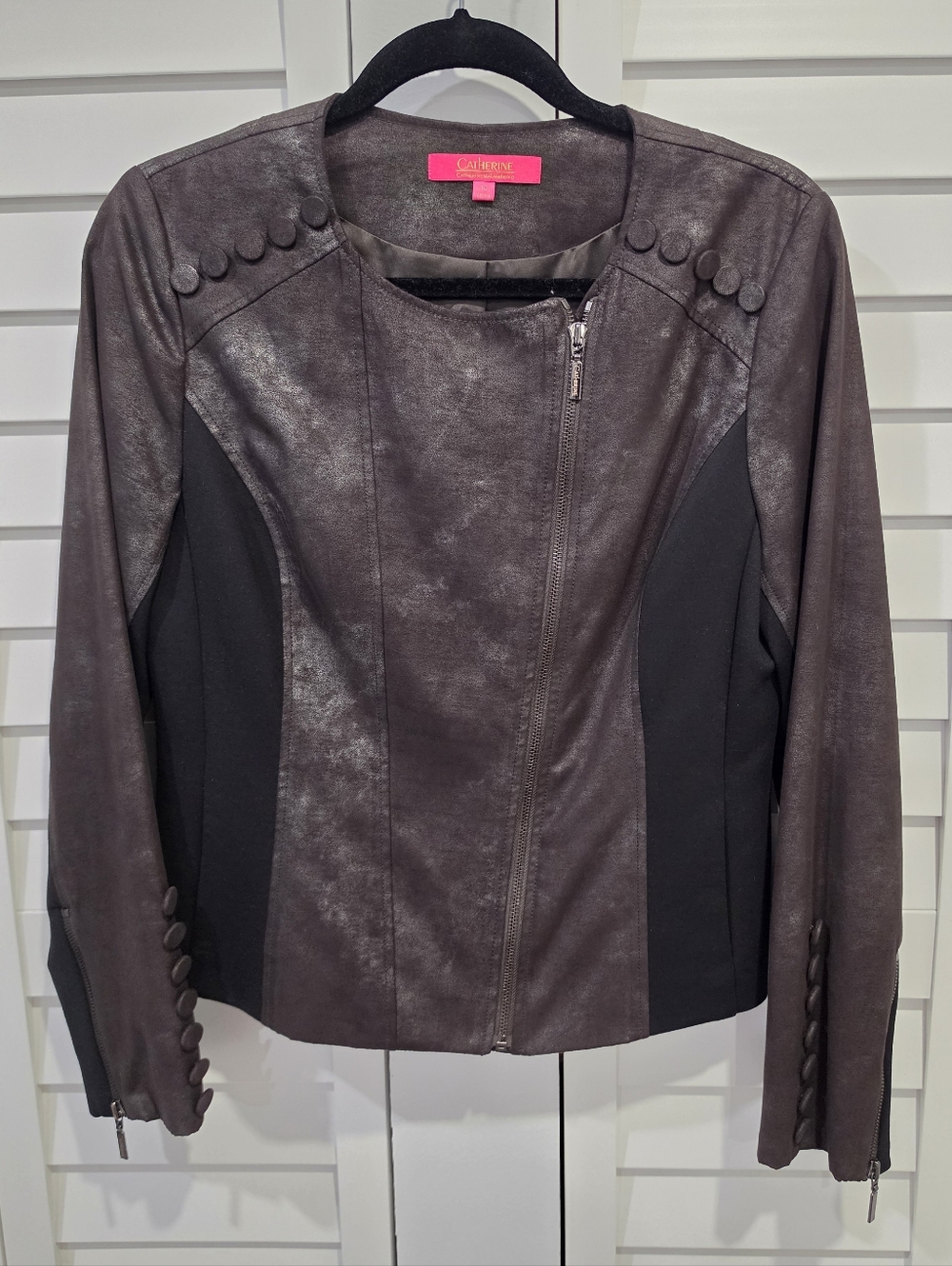 Catherine Malandrino - Zip Up Blazer Jacket w Button Details - Sz. 10